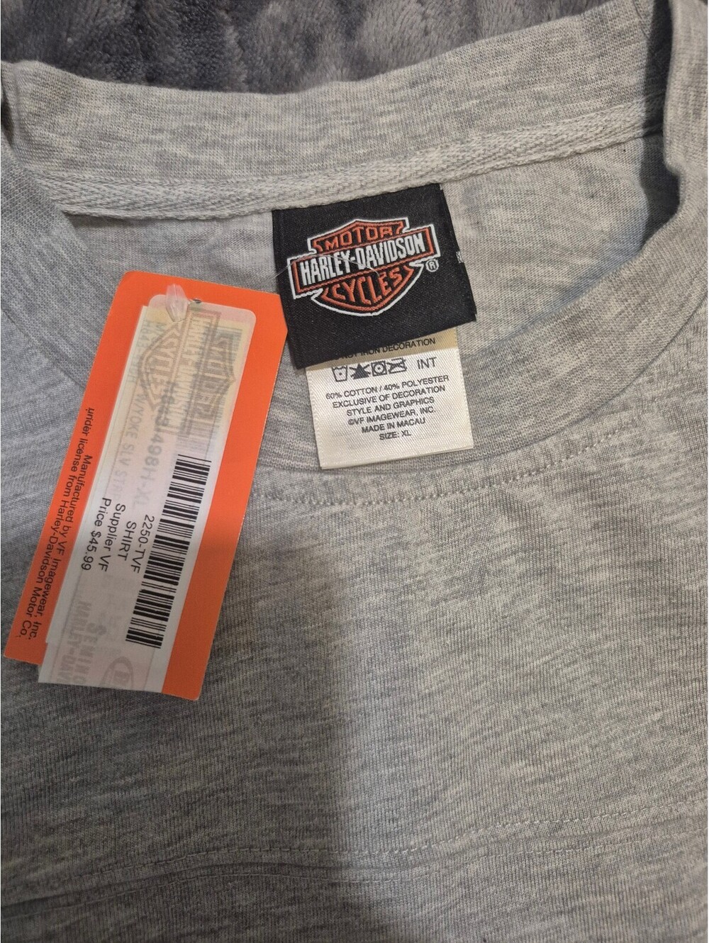 Vintage 2008 Harley-Davidson Grey Striped Sleeve Jersey Tee - Picture 8 of 9